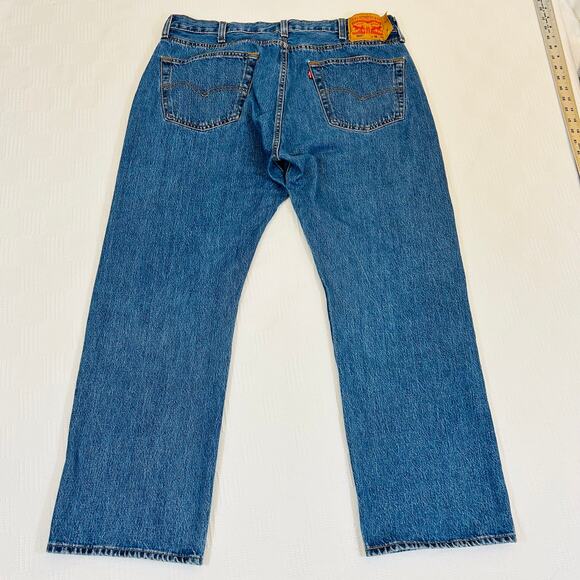 Levi's Mens 36x29 501 Button Fly Jeans Blue Straight Leg Cotton Made in Egypt - Picture 3 of 12